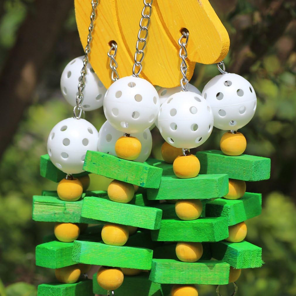 Bird Chewing Toy Large Medium Parrot Cage Bite Toys African Grey Macaws Cockatoos Eclectus Amazon (Banana-22Inch)