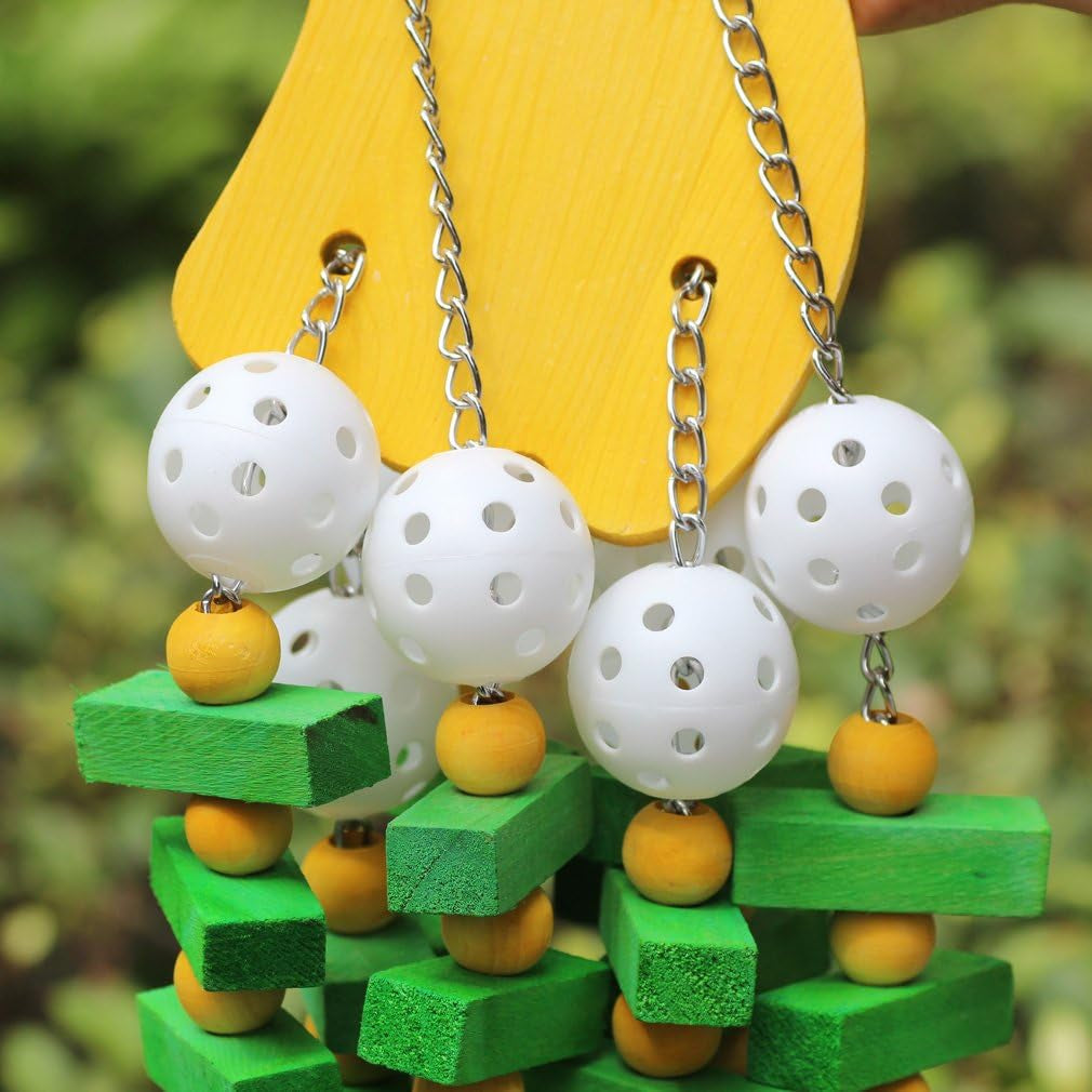 Bird Chewing Toy Large Medium Parrot Cage Bite Toys African Grey Macaws Cockatoos Eclectus Amazon (Banana-22Inch)