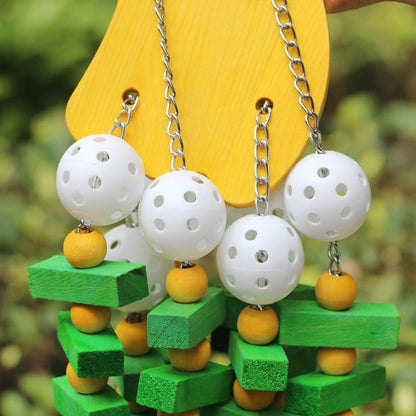 Bird Chewing Toy Large Medium Parrot Cage Bite Toys African Grey Macaws Cockatoos Eclectus Amazon (Banana-22Inch)