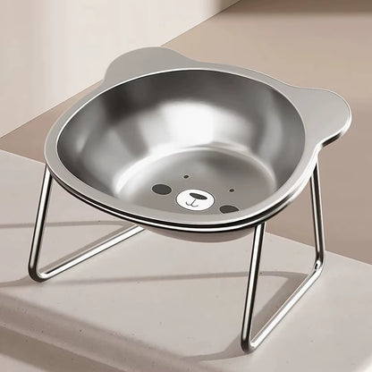 Stainless Steel Cat Bowls Raised Whisker Fatigue Relief Cat Plates Pet Water Dish Kitten Bowls Pet Bowls for Cats Food Bowls